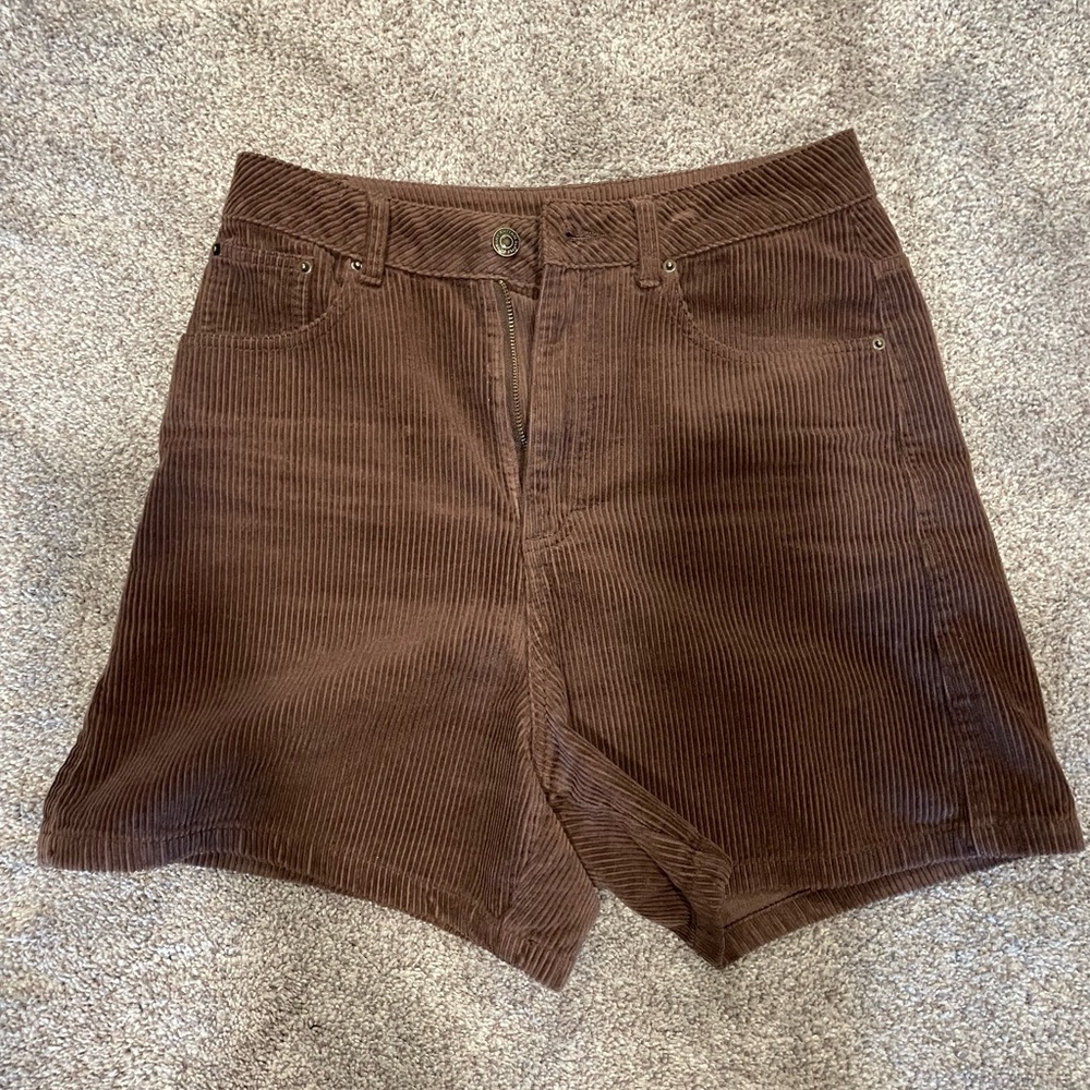 Rhythm Brown Corduroy High-Waist Women's Shorts